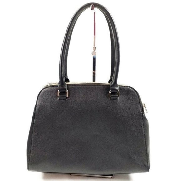 A New Day Black Triple Compartment Faux Pebbled Leather Dome Satchel NWOT - Picture 1 of 11